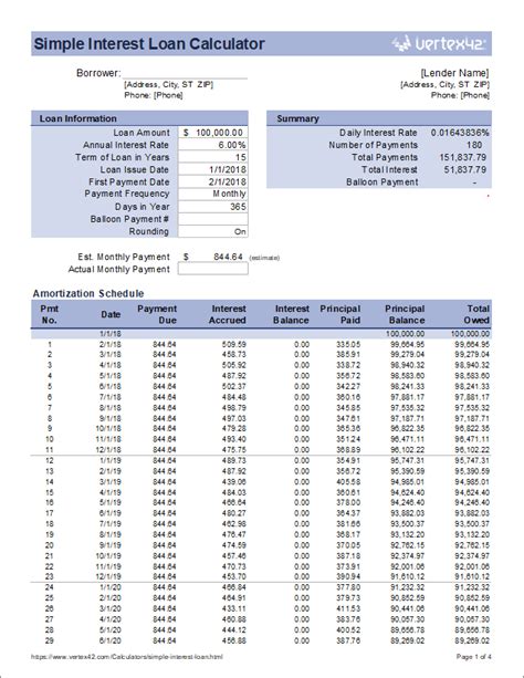 simple interest home loan calculator.